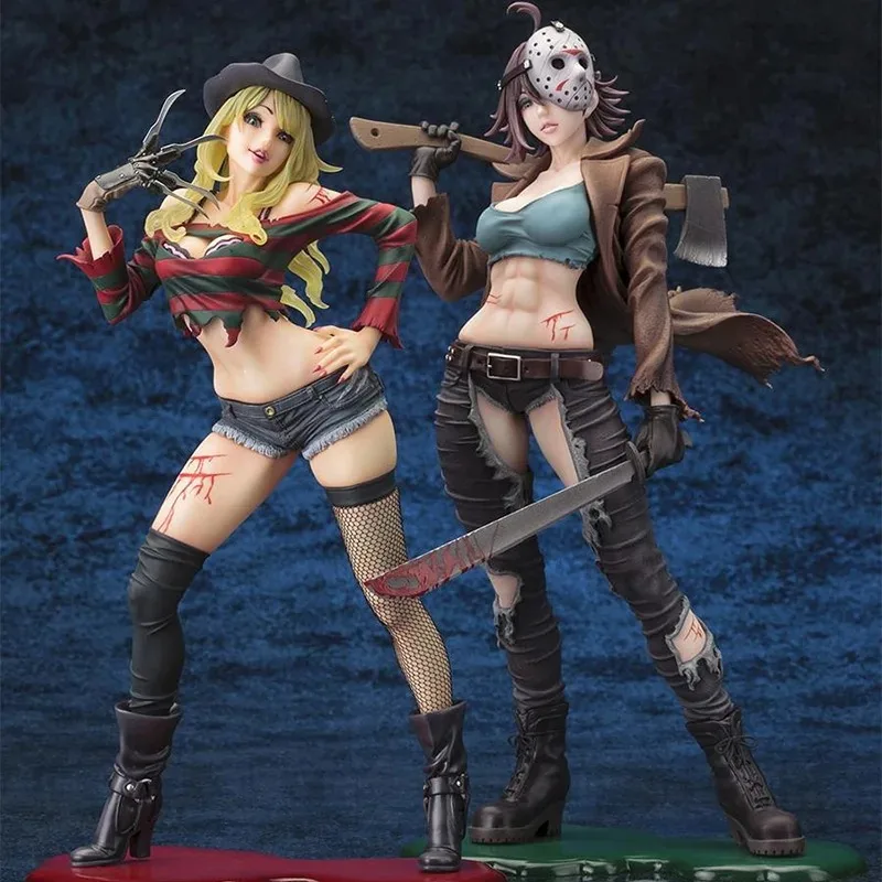 23CM Freddy Vs Jason Weibliche Horror Bishoujo Jason Voorhees 2nd Edition PVC Action Figure Anime Abbildung Modell Spielzeug puppe Geschenk