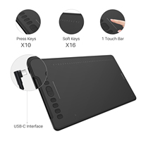 HUION Inspiroy H1161 Graphics Drawing Tablets+Touch Strip 10 Shortcut Keys Large Pen Tablet 11x6.88 inch for Android Windows Mac