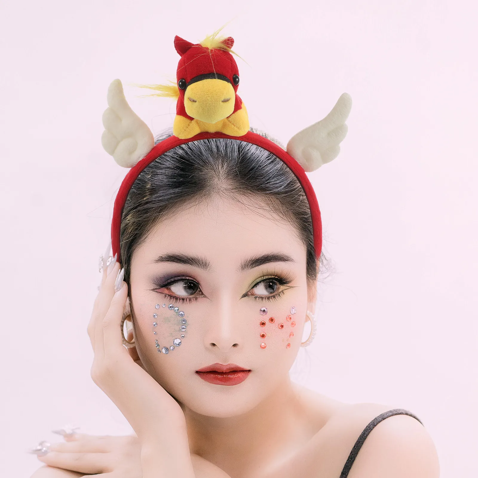Zodiac Horse Cartoon Headband 2026 New Year Hair Hoop Animal Dress Up Props Birthday Party Cosplay Hair Accessories Festive