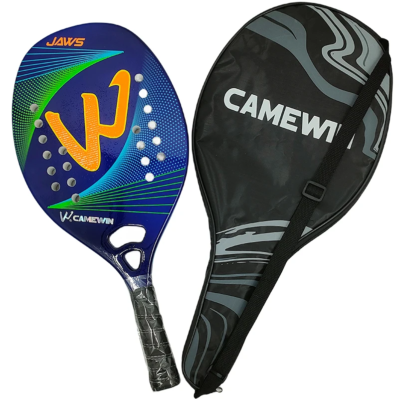 Camewin Beach Tennis Racket 50% Carbon Inner Core EVA Foam Fibe Send Protective Bag High Quality Tennis Racket 2024 the New