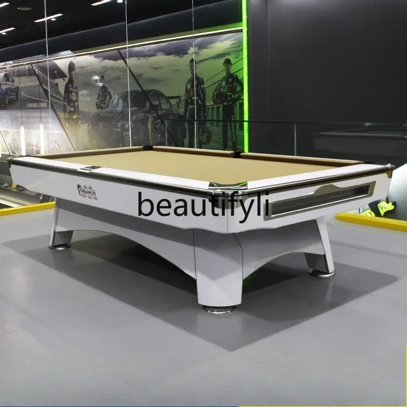 35Billiard Table for Home Use, Standard Adult American Style Black Eight Multifunctional Ping Pong 2-in-1 Movable Commercial Tab