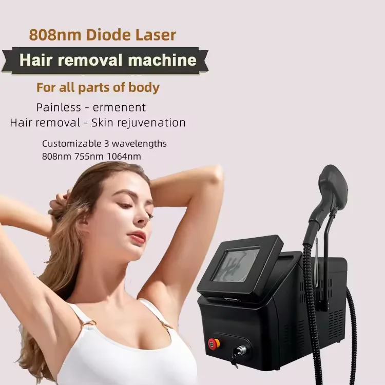 newest diode laser hair removal machine 755nm 808nm 1064nm 3 wavelengths diode laser painless hair removal cooling head epilator