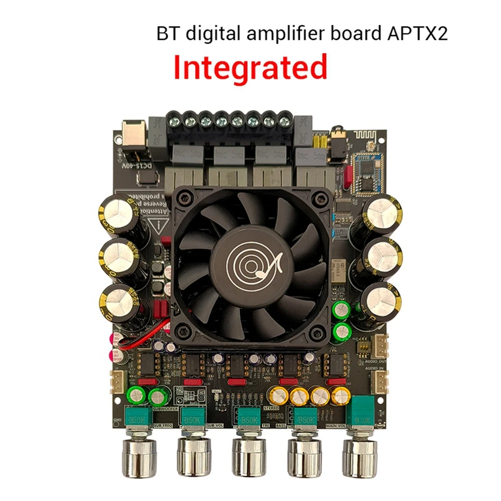 

FULL-ZK-APTX2 TPA3223 2.1 Channel Sound Power Amplifier Board 200W+200W+400W Bluetooth Subwoofer Audio Amp Module