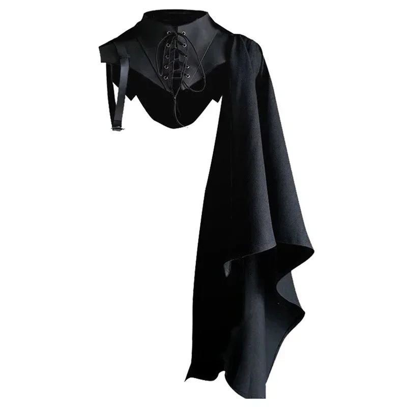 Mittelalterliche Männer Cosplay Fantasy Schal Halber Umhang Renaissance Verkleidung Kostüm Zubehör Retro Schulter Cape Wraps Erwachsene Fantasie