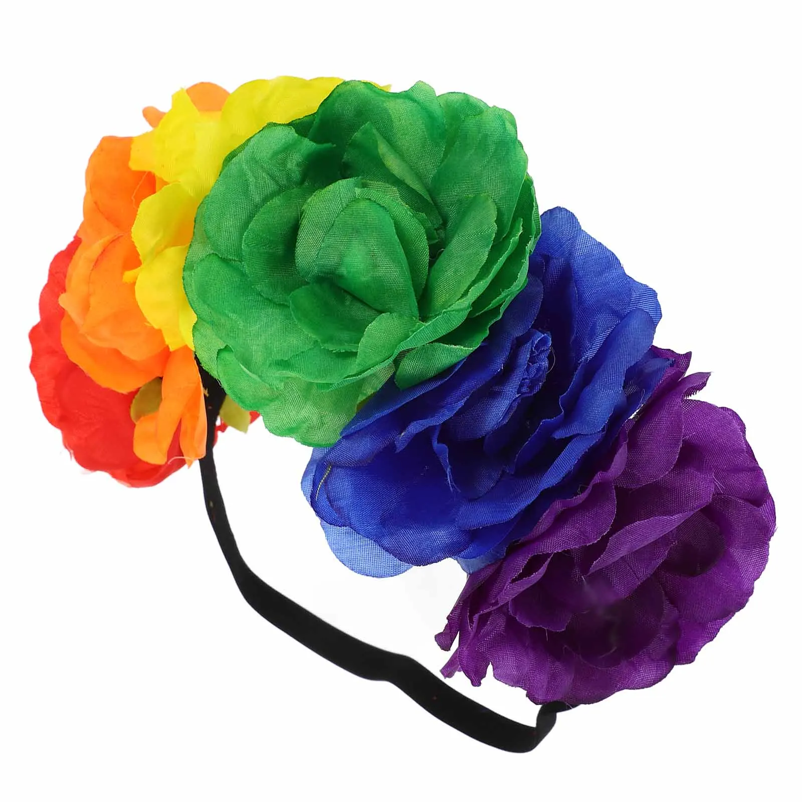 

1pc Rainbow Flower Decorative Cloth Pride Decorations Rose Headband for Girls Women Pride Party Accessories Floral Hoop