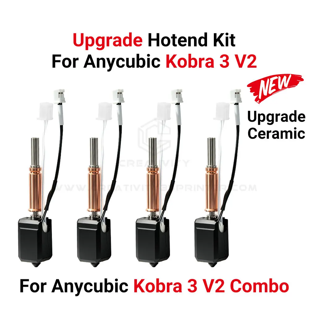 Upgrade-Keramik-Hotend-Kits für Anycubic Kobra 3 / Kobra 3 V2 / Kobra 3 Combo Hotend mit gehärteter Stahldüse und Bimetall-Hals