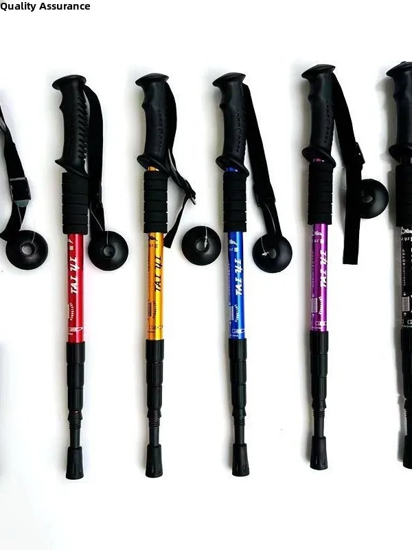 Ultra-Light Titanium Alloy Hiking Cane Anti-Slip Mountain Climbing Stick Outdoor Travel Walking Stick Shock Absorption System