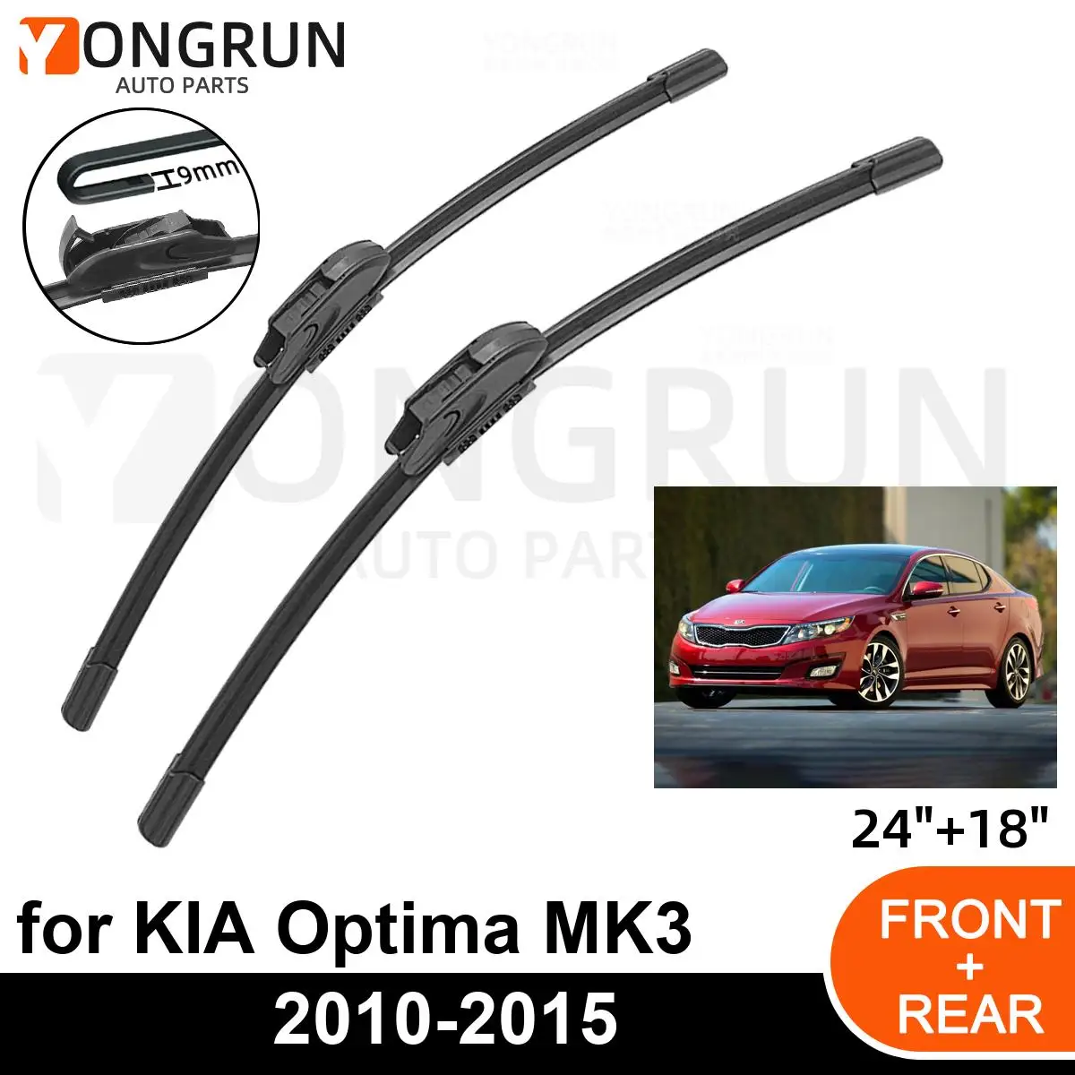 

Car Front Windshield Wipers For KIA Optima MK3 2010-2015 Wiper Blade Rubber 24"+18" Car Windshield Windscreen Accessories