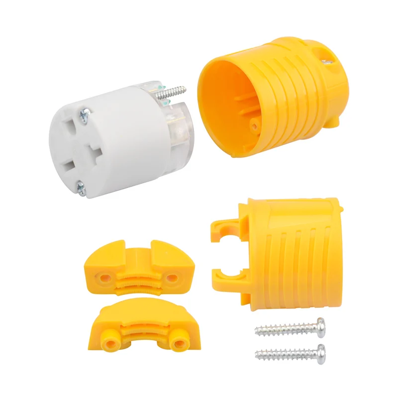 สีเหลืองอเมริกัน NEMA 6-20R ประกอบหญิงอุตสาหกรรม 20A/250V อุปกรณ์สายไฟโดยตรงซ็อกเก็ต ETL การรับรอง