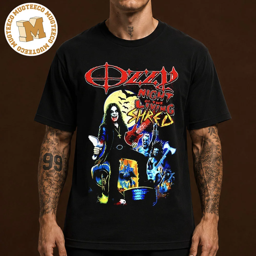 Ozzy Osbourne Night of The Living Shred Graphic T-Shirt Men Women Vintage Heavy Metal Rock Band Cotton Short Sleeve Tee