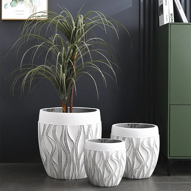 New Coming Wholesale Planters for Indoor Plants White Clay Outdoor Plant Pots Home Garden