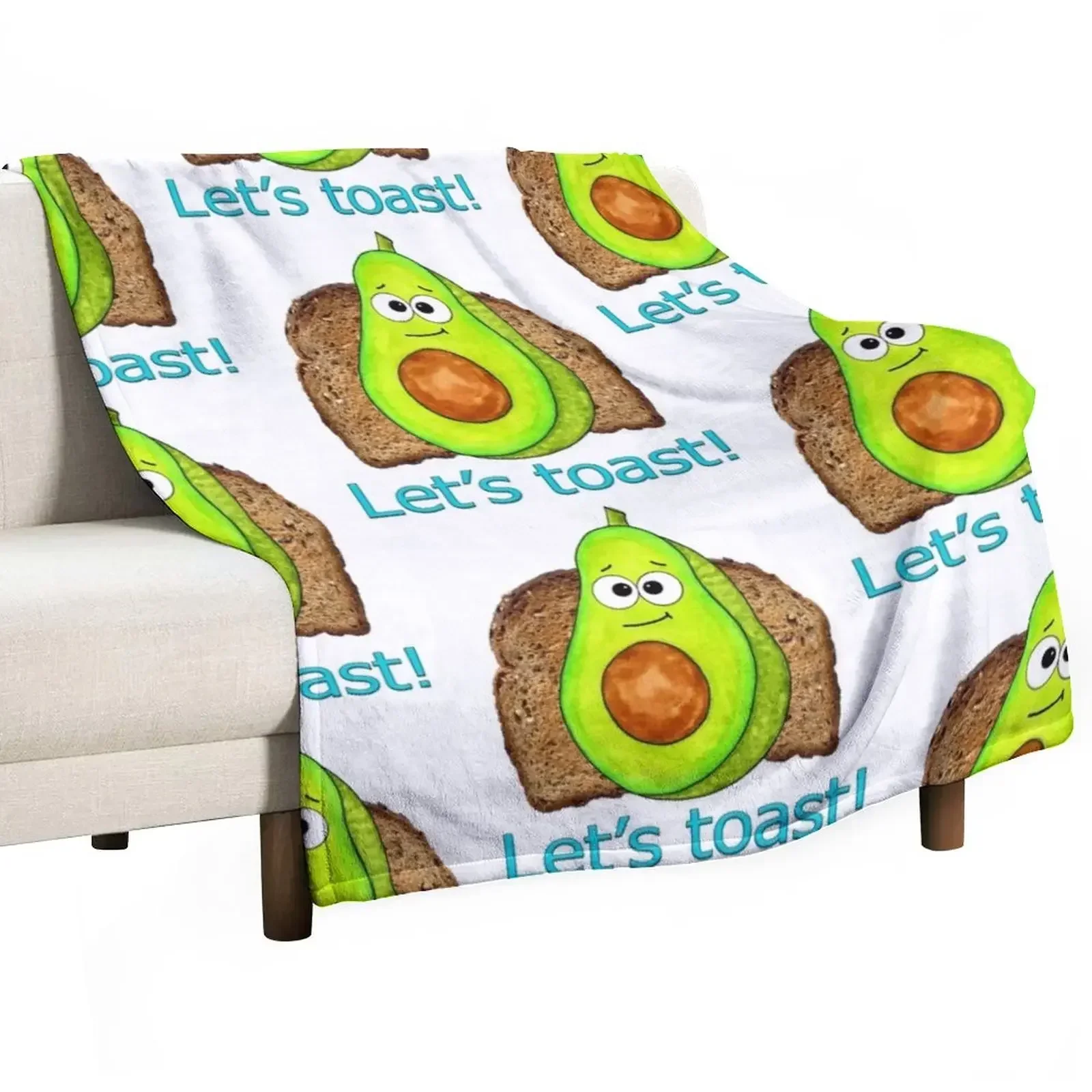 

New Avocado Toast Let's Toast Throw Blanket halloween Custom Blankets