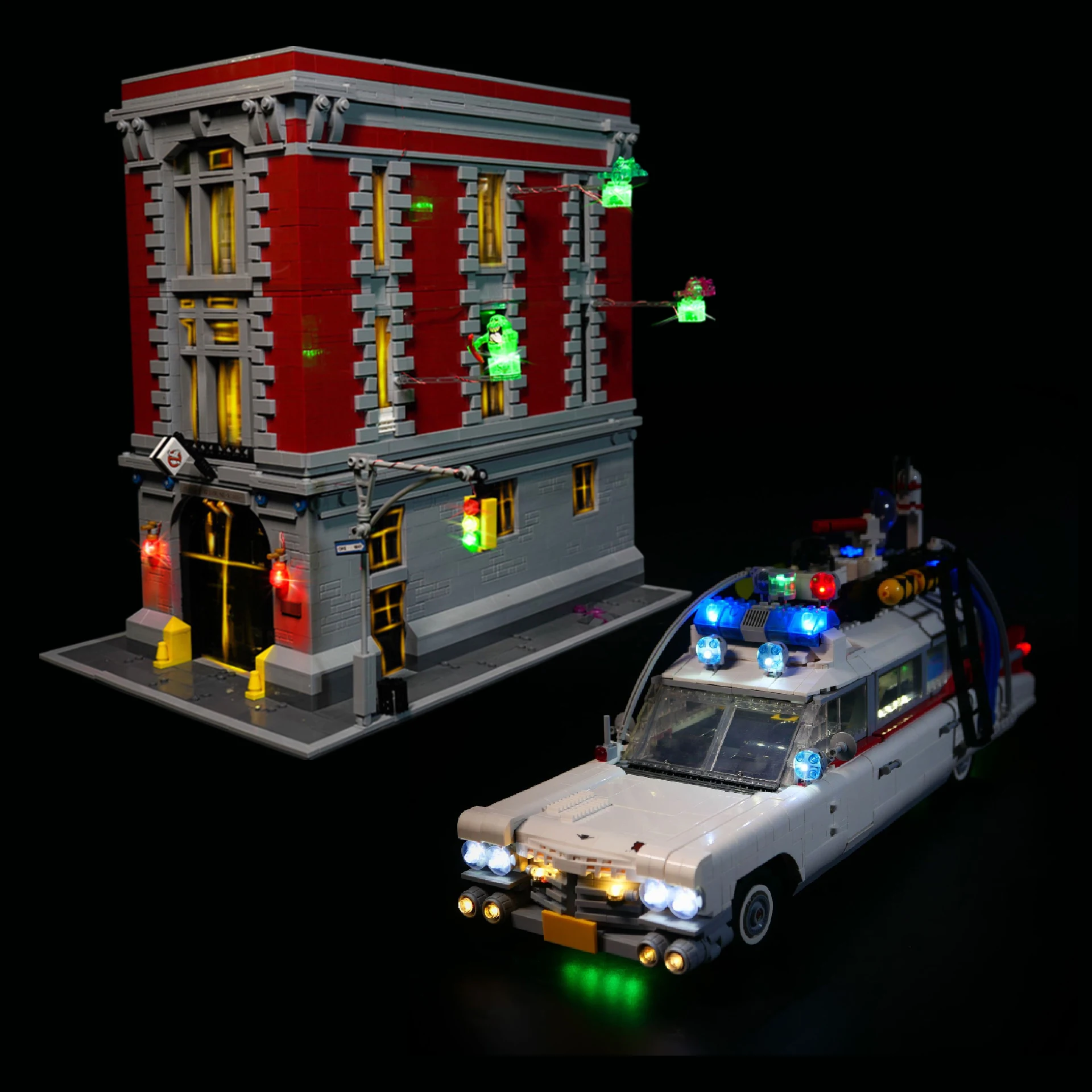 WIth Light Ghostbusters Firehouse Headquarters Building Blocks Bricks Kit Compatible 75827 10274 Christmas Birthday Gifts