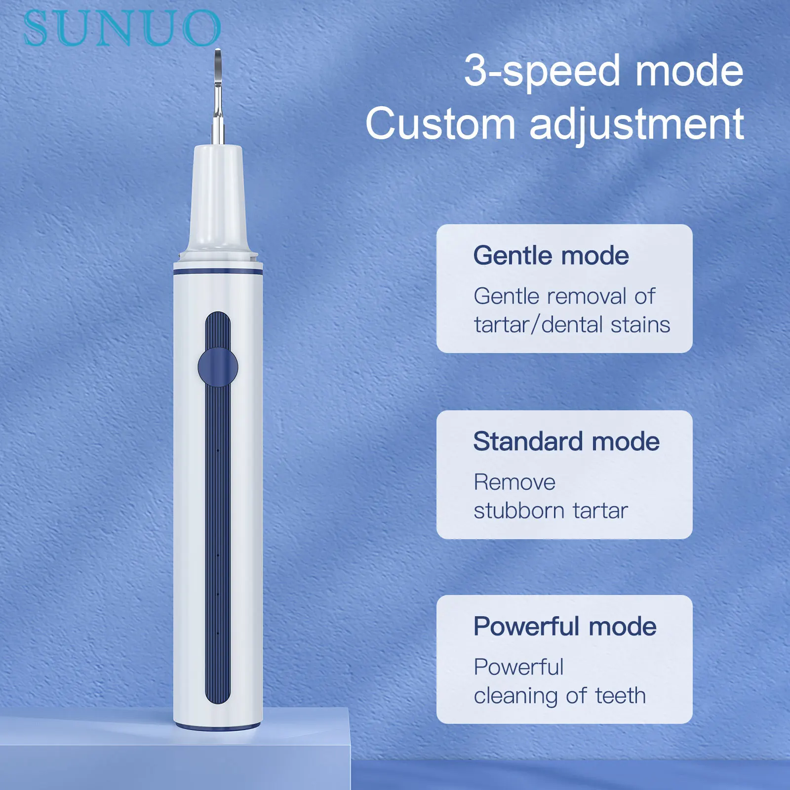 Sunuo Dental Scaler For Teeth Stain Tooth Calculus Remover Type-C Intelligent Ultrasonic Scaler Cleaner Dental Stone Removal