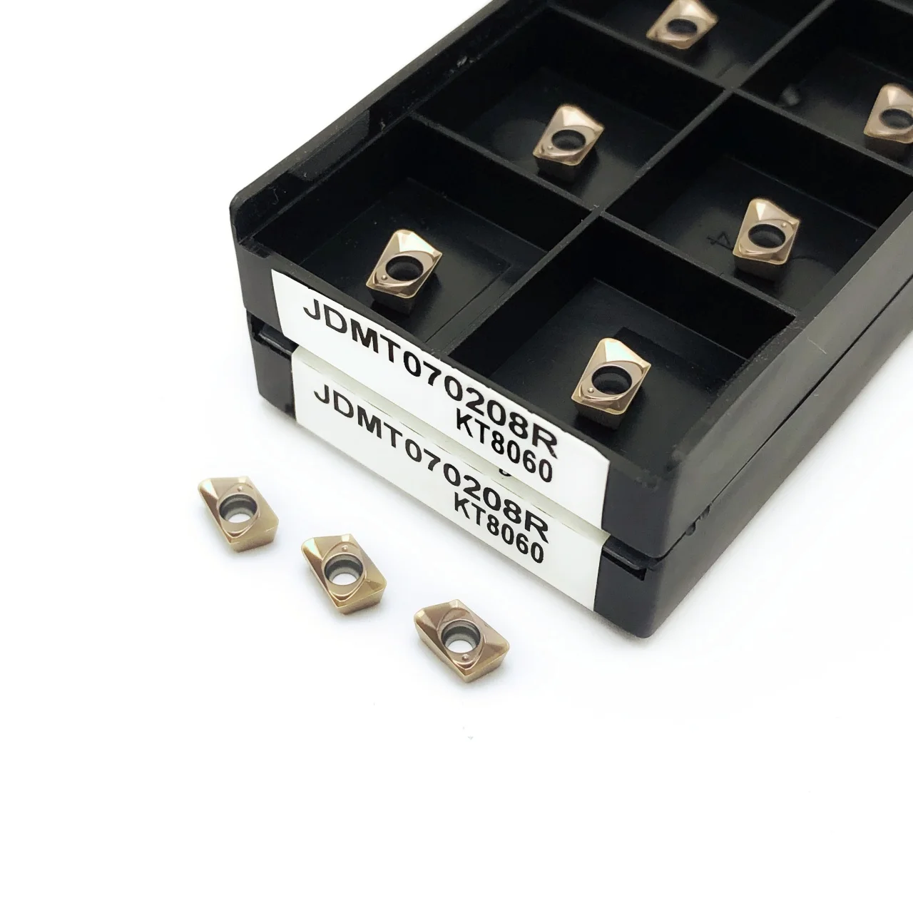إدراج طحن الكتف المربع من الكربيد JDMT 070204 R JDMT 070208 R CNC سريع إلى إدخال الطحن لآلات الفولاذ المقاوم للصدأ