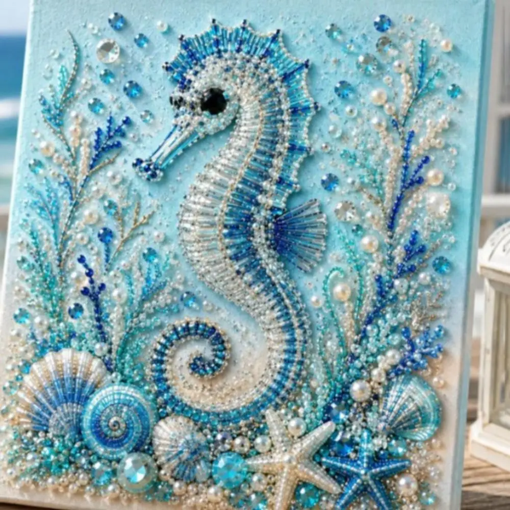 Coastal Style Ocean Theme Pearl Art DIY Kit Turtle Sparkling Octopus DIY Pearl Painting Kit Whale Handcraft