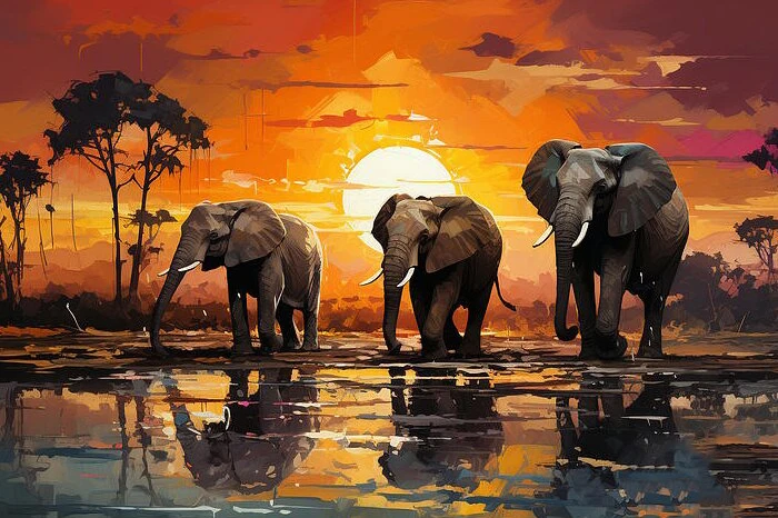 Diamant Painting DIY 5D Tier Elefant Diamant Malerei 3