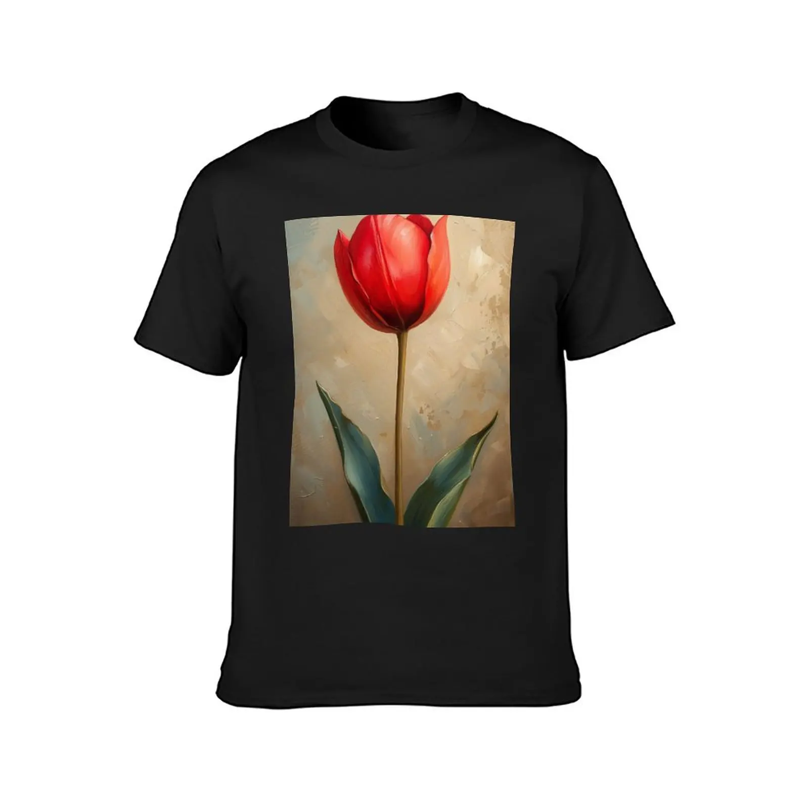 Vivid red tulip in full bloom T-Shirt for a boy tops vintage clothes kawaii clothes tshirts for men