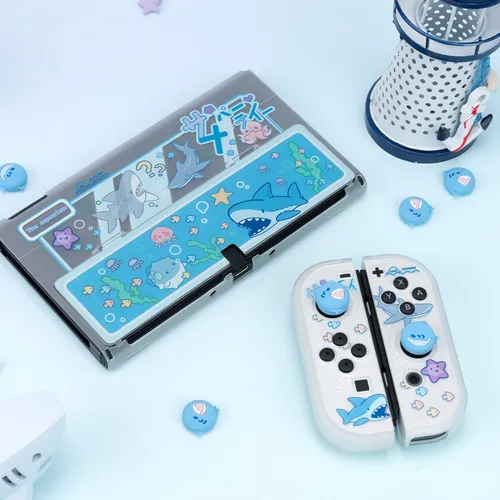 Imagen 2 del producto GeekShare funda protectora OLED para Nintendo Switch, carcasa rígida transparente para fiesta de tiburón, Joy-con, nueva carcasa