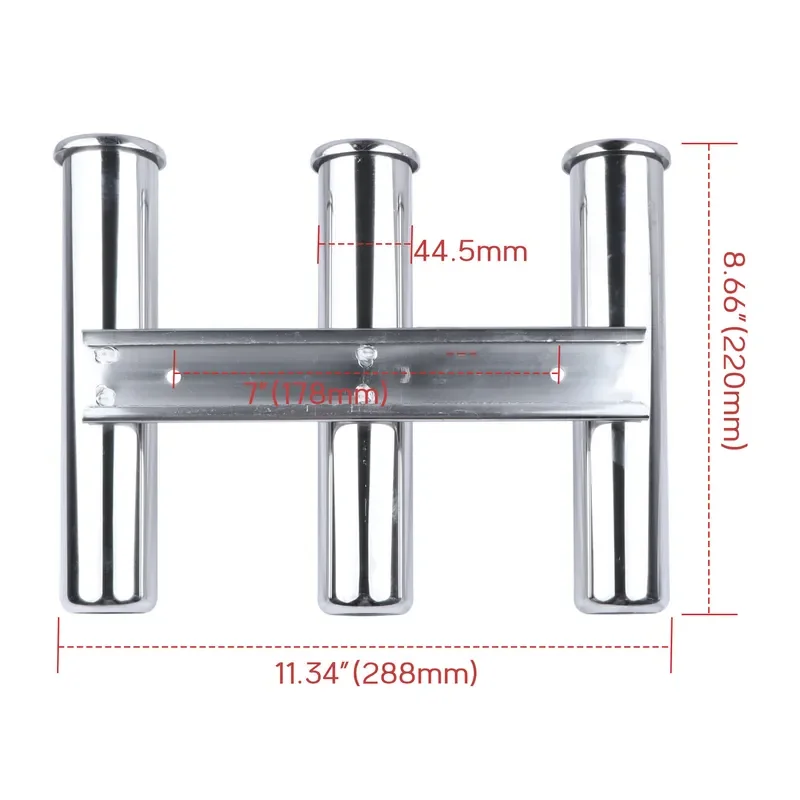 Marine Stainless Steel Fishing Rod Holder Triple Quadruple Insert Tube Boat Luya Socket Bracket Rack for Sea Angling Gear
