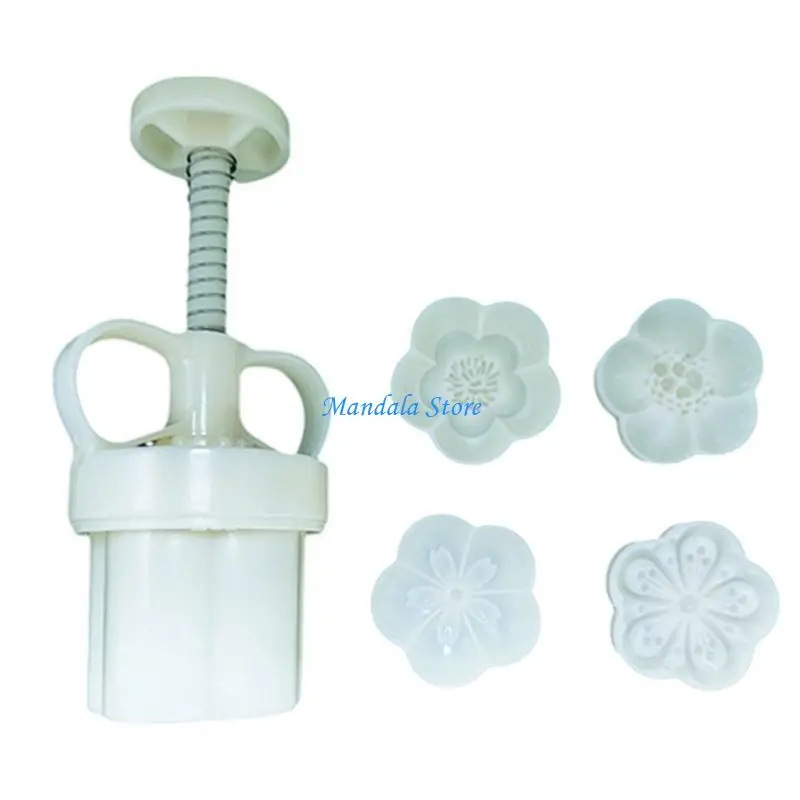

U2JC Dessert Press Tool Flower Mungbean Cake Molds Set Dough Molds for Dessert