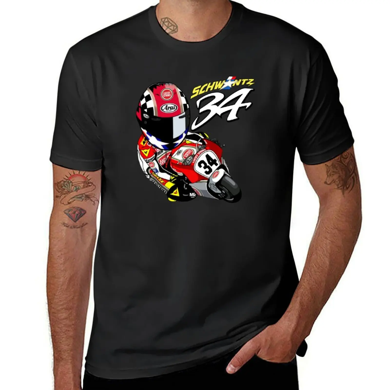 Kevin Schwantz 34 T-Shirt boys whites funnys Men's clothing