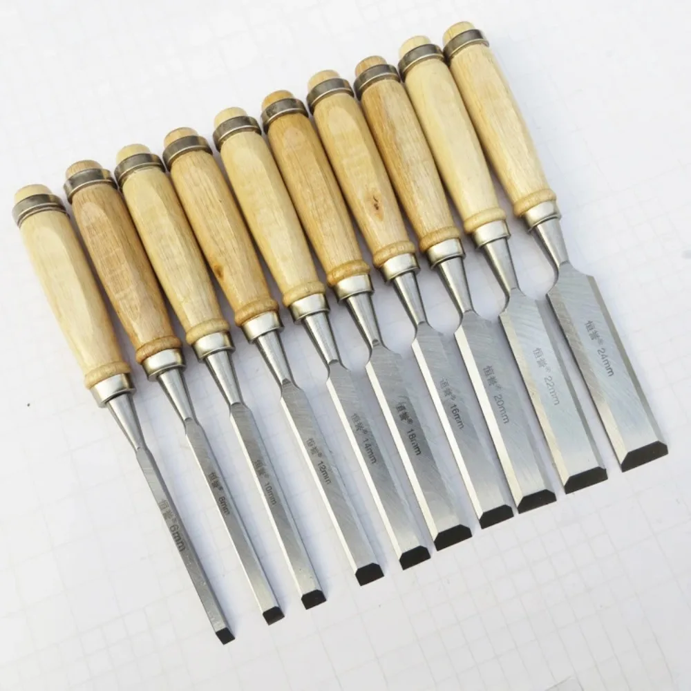 

6-38mm Wood Handled Flat Chisel Woodworking Chisel DIY Woodworking Plane Carving Knife Woodwork Tools