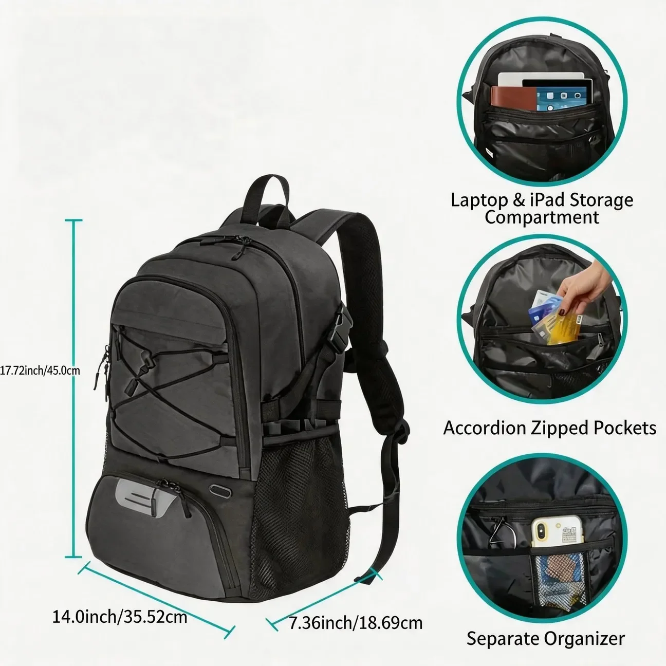 Lightweight Basketball Bag Soccer Shoe Compartment Storage Daily Commute Gym Comfortable Handle