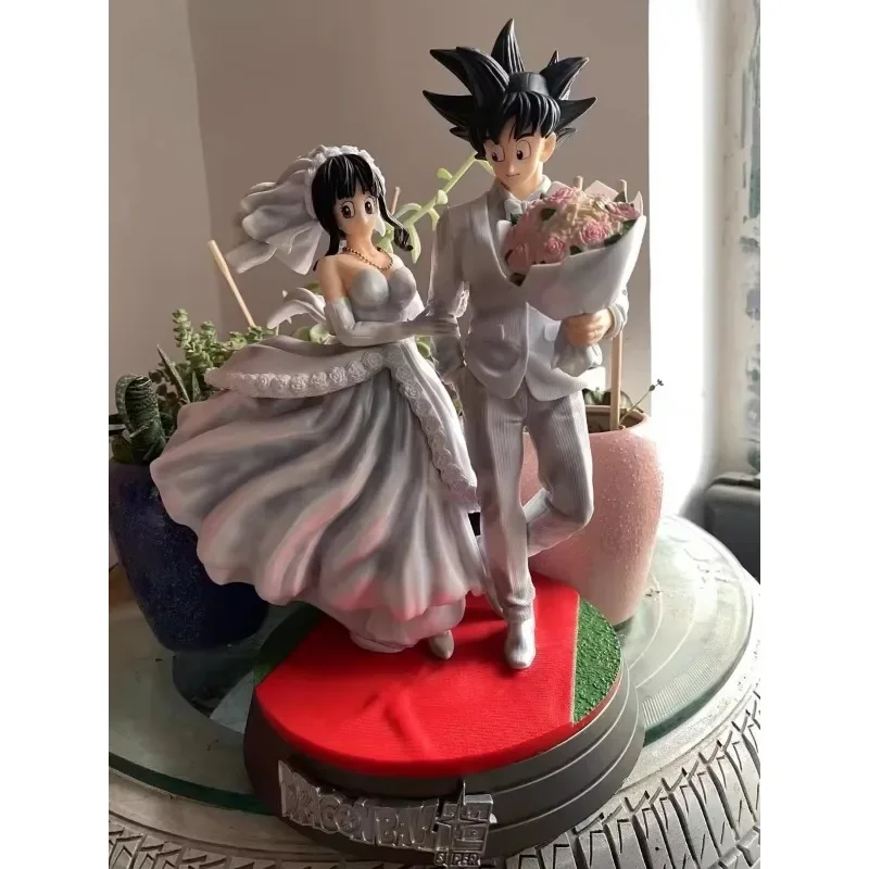 В наличии Dragon Ball Son Goku Chichi Get Married White Wedding Dress Gk Limited Edition Аниме Фигурка Коллекционная модель Игрушка в подарок