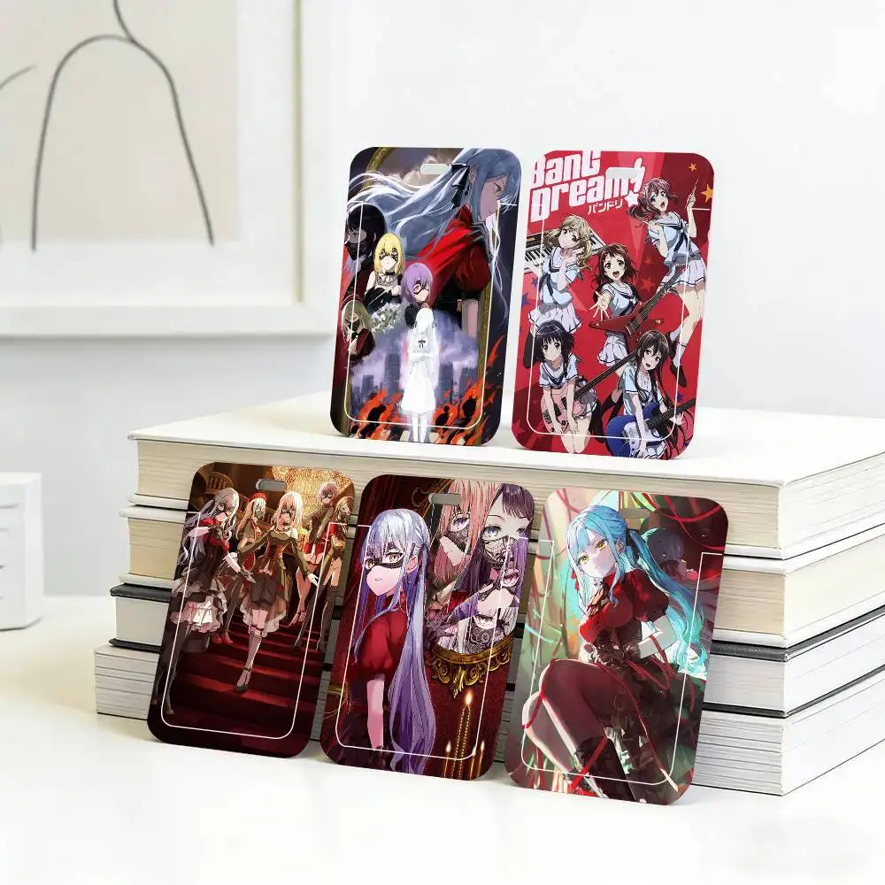 

Anime BanG D-dream A=Ave M-Mujica Black Lanyard Card Holders Student Meal Cards And Campus Ids School
