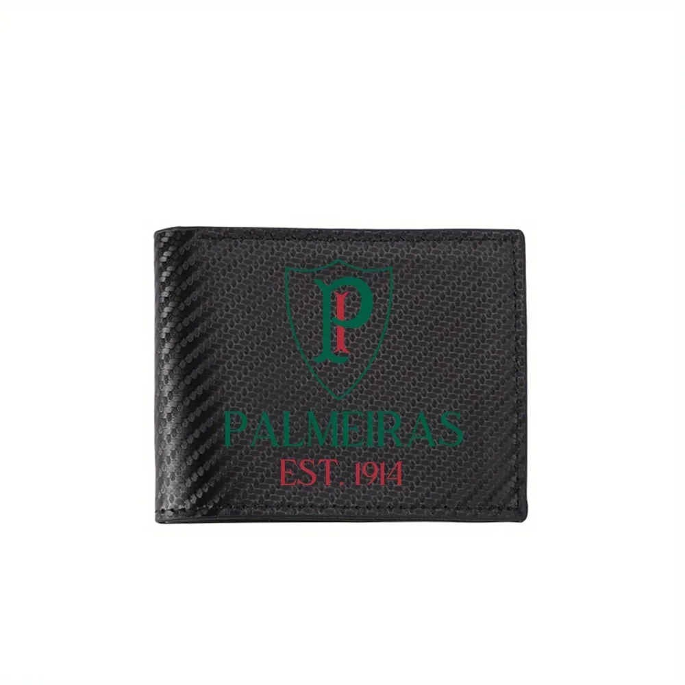 Green shield with initial letter inside Men's Wallets Simple Business Modern Stylish Printing Design Gifts For Father Boyfriend
