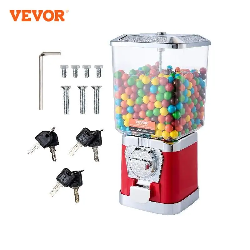 VEVOR 16/17inch Gumball Machine for Kids 25 Cents Coin Operated Gumball Bank Toy Capsules Bouncy Balls Candy For Game Stores