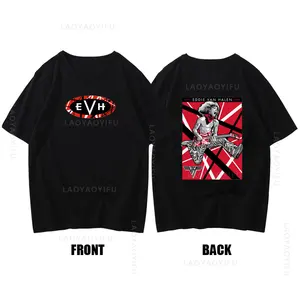 Unisex Eddie Van Halen tema t-shirt, 100% algodão, verão Streetwear, roupa original, manga curta Tee, Top ginásio gráfico, venda quente 8 principais vendas relogio van heusen - №4