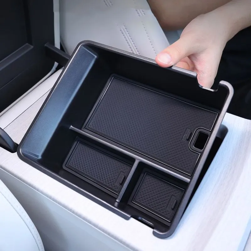 For GEELY Preface 2024 Car Storage Box Centre Console Organiser Armrest Tray Glove Box Modified Interior Accessories ABS Black