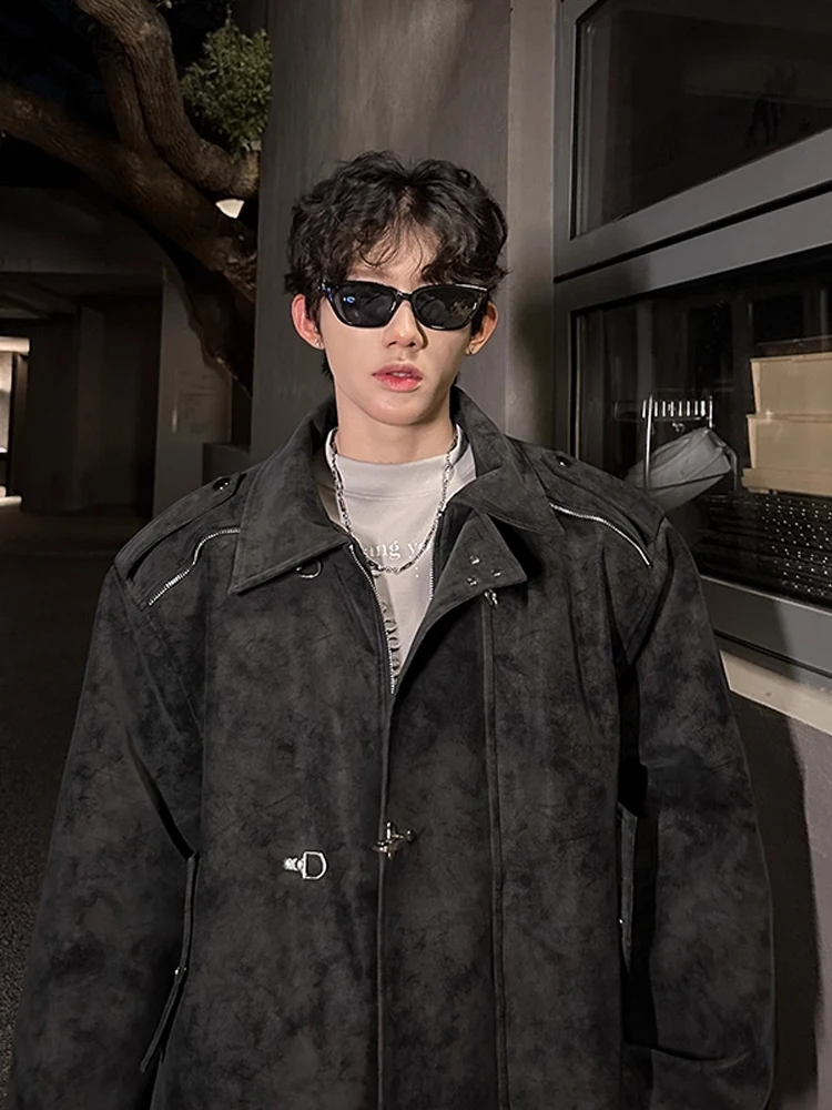 

Vintage American Sle Aircrt Bule Matte Jaet Cotton Workwear for Men Autumn Winter ort Collar Zipper Warm Coat