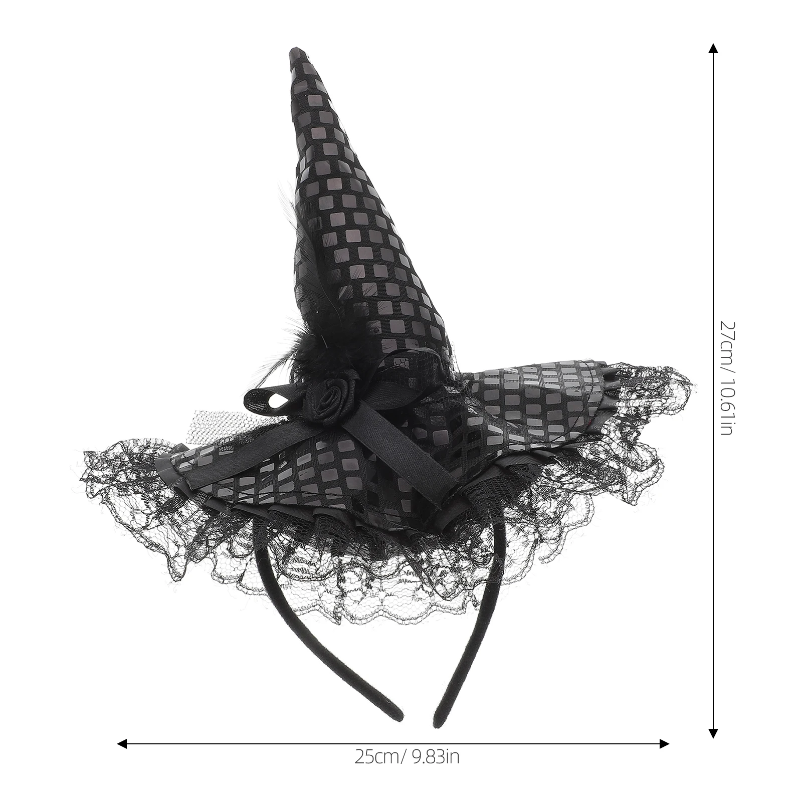 

Halloween Witch Hat Headband Costume Hair Accessories Party Supplies Black Durable Attractive Eye-Catching