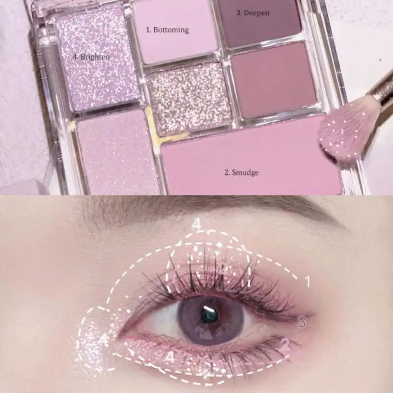 7 Colors Glitter Eyeshadow Make Up Palette Matte Shiny Eyeshadow Palettes Pearly Eye Shadow Eyes Pigments Women Korean Cosmetics