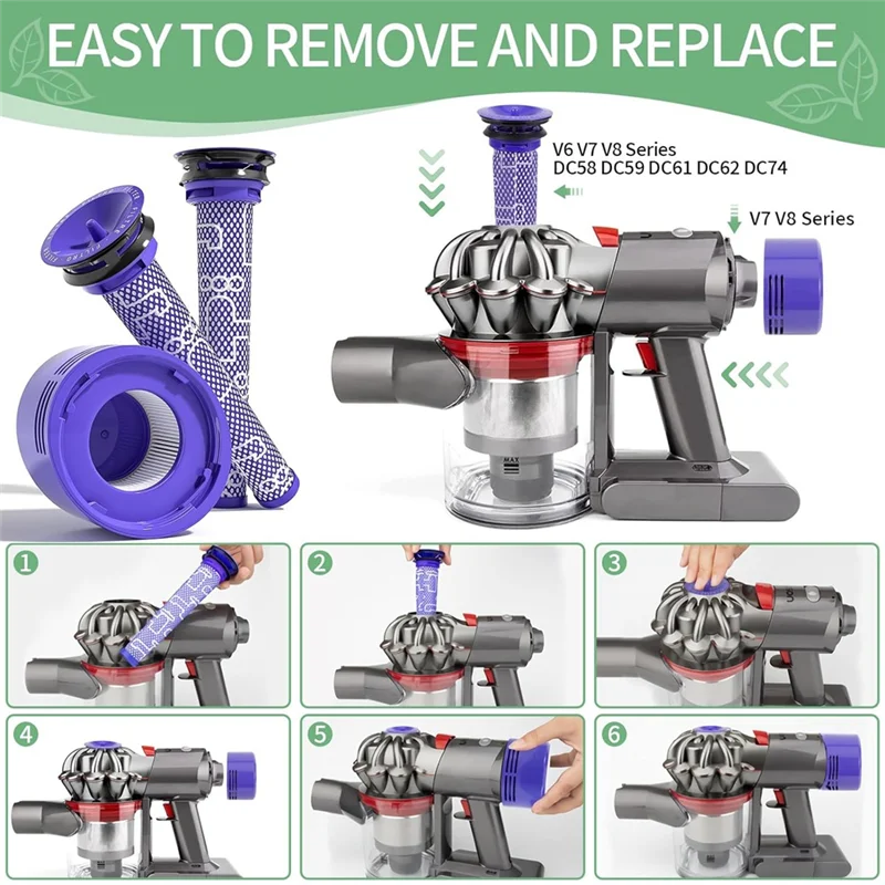 M04K для пылесосов серии Dyson V7 V8, постфильтры HEPA и фильтры предварительной очистки, сменные аксессуары, фильтр 965661-01 и 9674