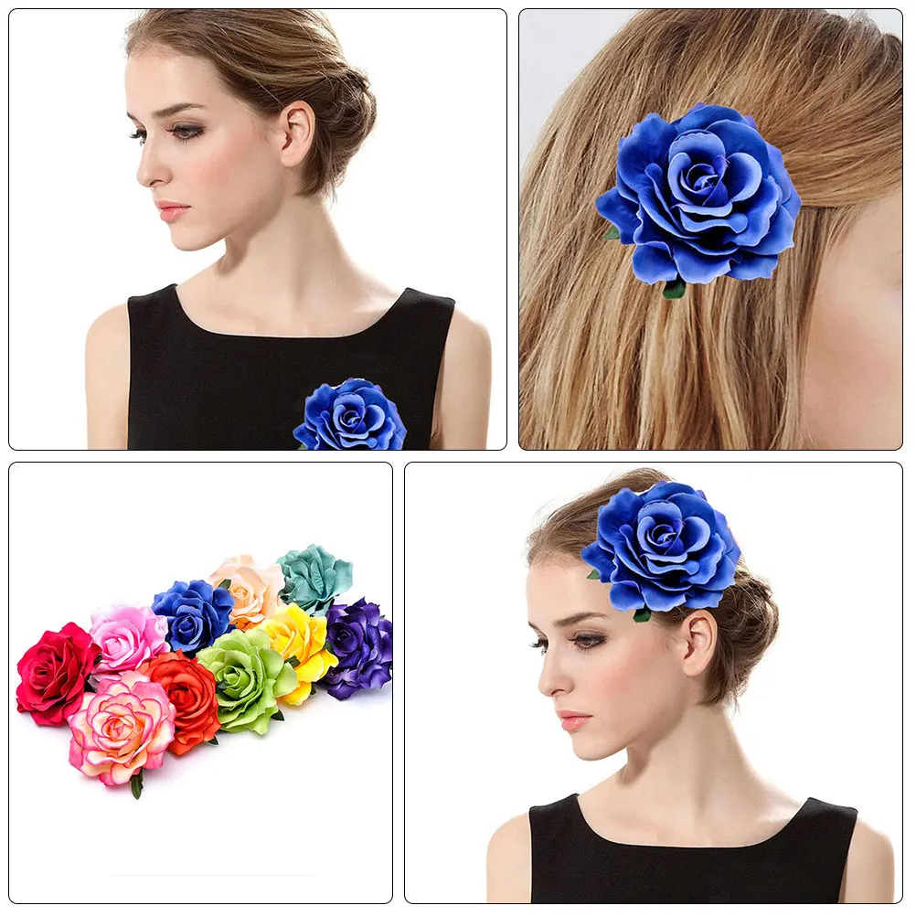 

8Pcs Fake Rose Corsage Cloth Flower Brooch Bridal Wedding Decoration Dress Pin Bridesmaid Groom Party Brooch Women Cloth