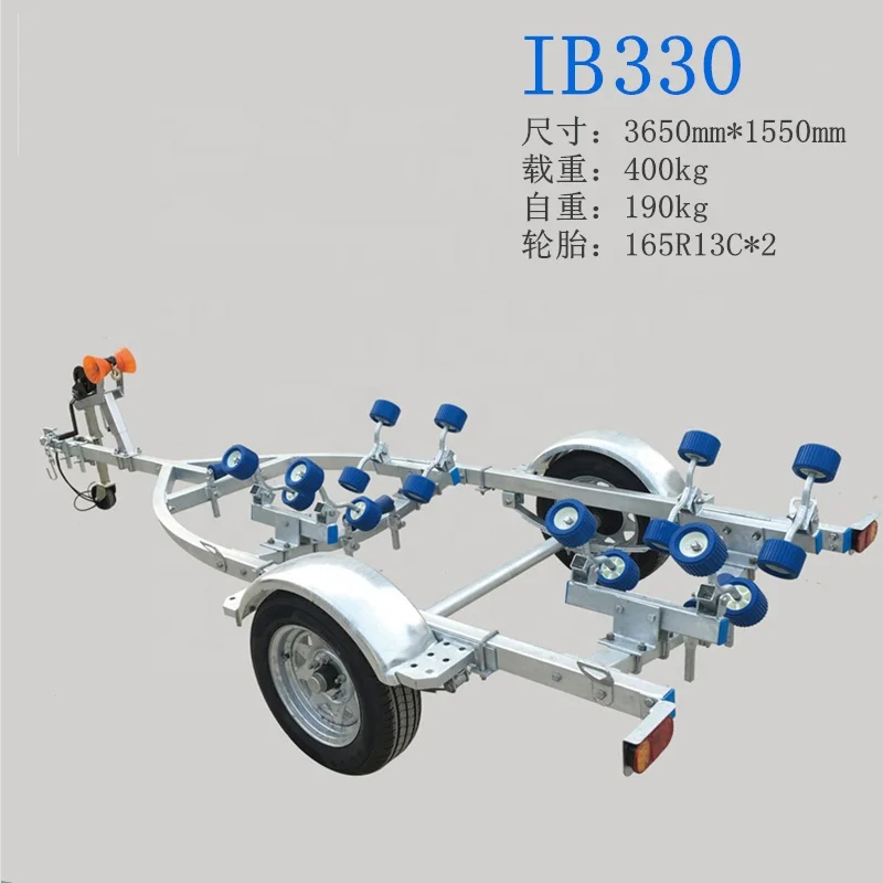 中国オーマイ最高のボートトレーラーメーカー/工場供給3.8mインフレータブルボートトレーラー折りたたみ式ボートトレーラー