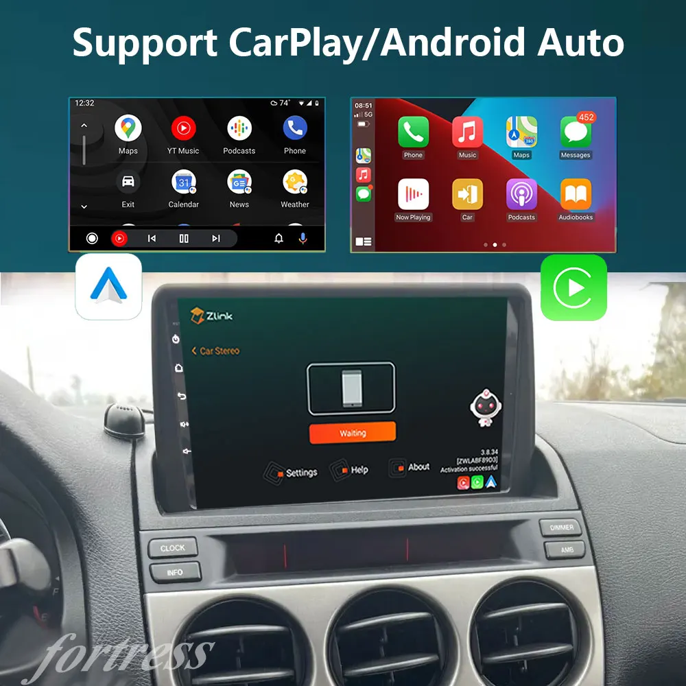 Android 13 Carplay Auto For Mazda 6 2002 2003 2004 2005 2006 2007 2008 Navigation GPS DSP Car Radio Video Multimedia Player QLED