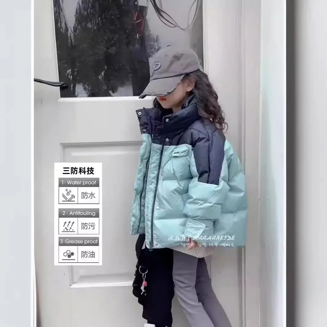 

2024 зимние модные короткие толстые теплые парки для девочек, детское повседневное пальто, верхняя одежда 120-170 см