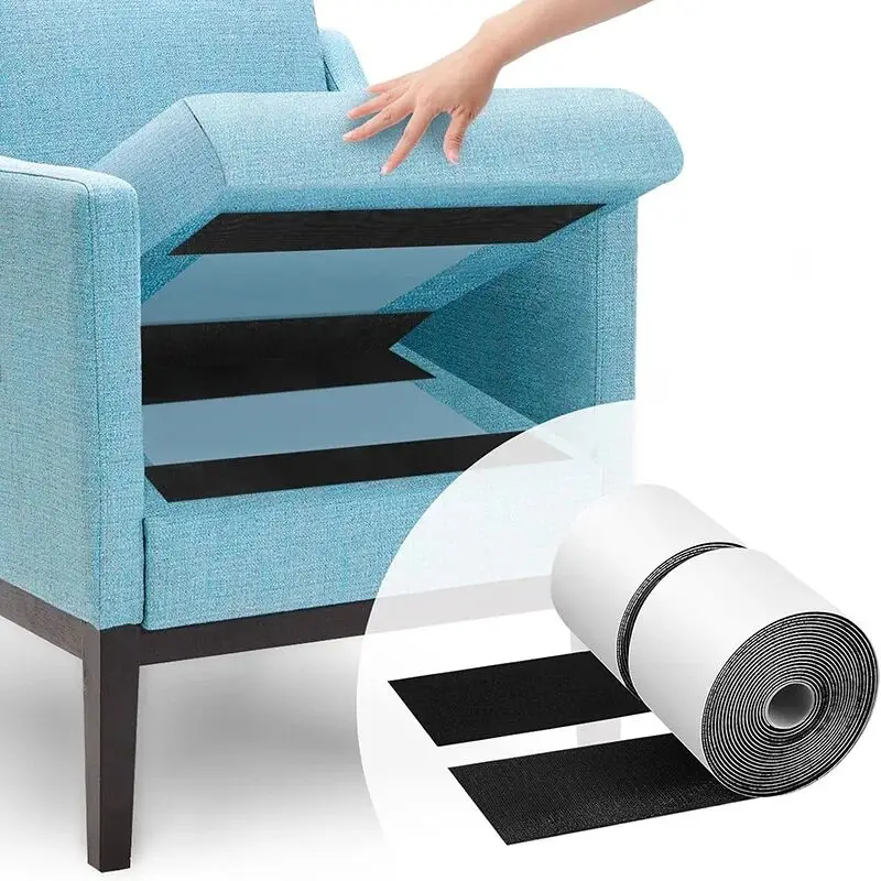 Robustes, selbstklebendes Klettband, stark klebende Klettverschlussrolle für Wohnmöbel, Couch-Sofakissen