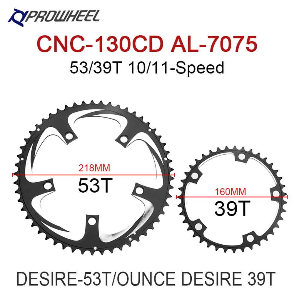 Prowheel chainring 110/130bcd estrada bicicleta rodas dentadas dupla 34t/50t 39t/53t 9/10/11 s peças de bicicleta para shimano bandeja