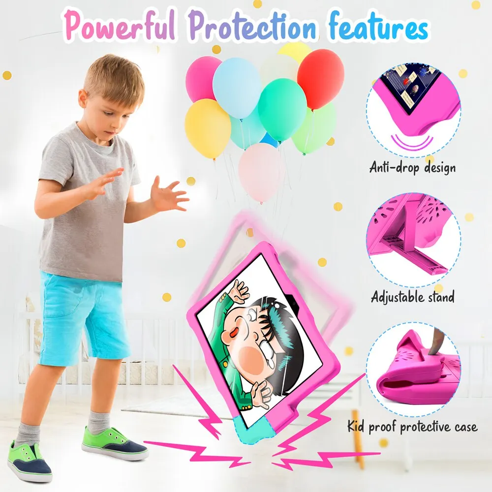 Kinstone Kids Android12 Tablet 10.1 Inch 6000Mah Education PC Safety Eye Protection Screen Tablets Parental Lock Tablet