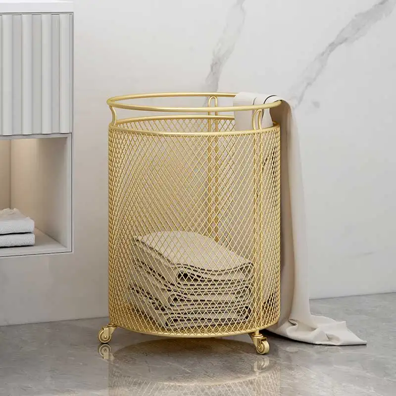 Light Luxury Iron Art Dirty Clothes Basket Net Red Ins Wind Dirty Clothes Basket Storage Put Clothes Basket Large Gold