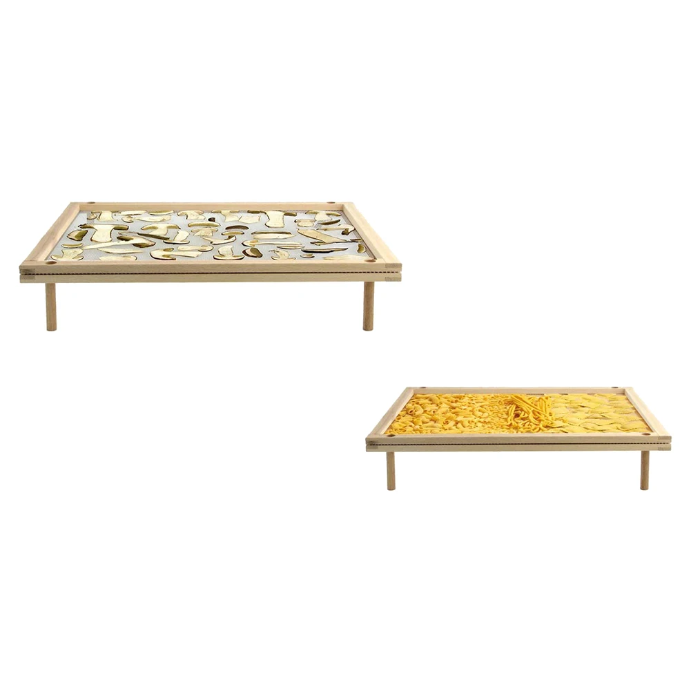 New Stackable Food Dryer with Net Wooden Pasta Herb Drying Racks Multipurpose 2-Tier Food-Dryer Holder