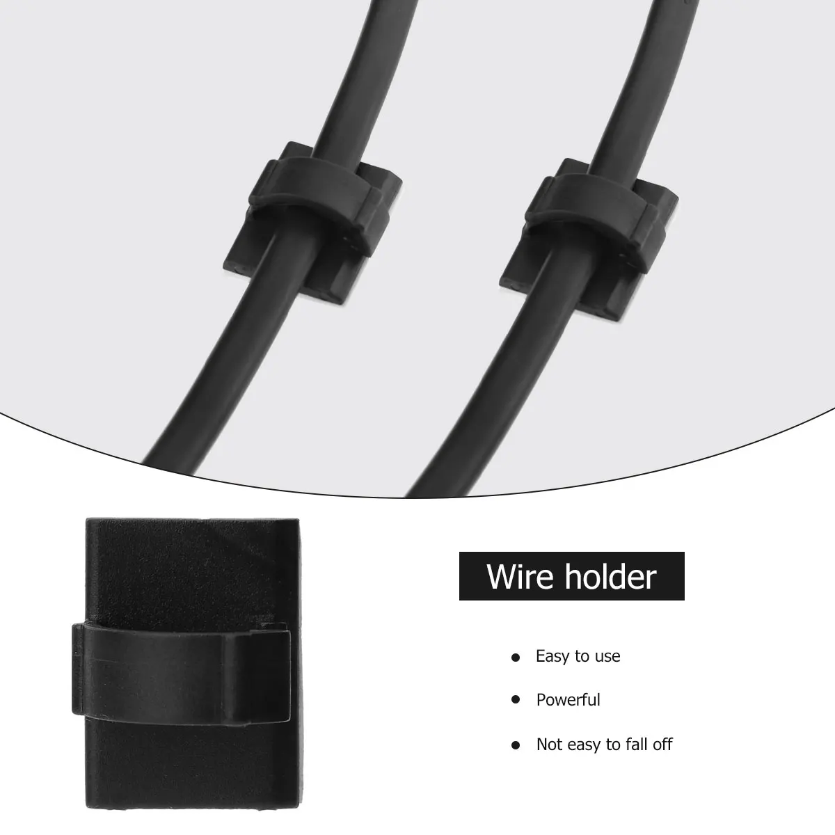 

100pcs Wire ganizer Electric Cable Manager Black Fixing Tool Durable Space Saver for Home Office Factory Indoor Outdoor