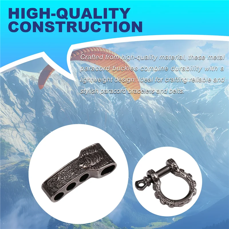 ABWR-Adjustable Shackles Buckles 10Pcs Metal For Paracord Buckles Bows Clasps Screw Pin Anchors Shackle For Paracord Bracelet Be
