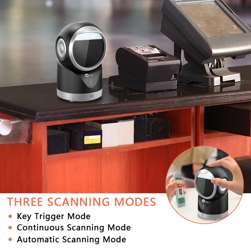 China factory 1D 2D CMOS Omnidirectional barcode scanner USB desktop Barcode scanner